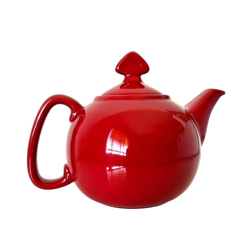 Chantal Ceramic Stonewear Teapot Red 4 Cup 1 QT Dishwsher Microwave Safe EUC